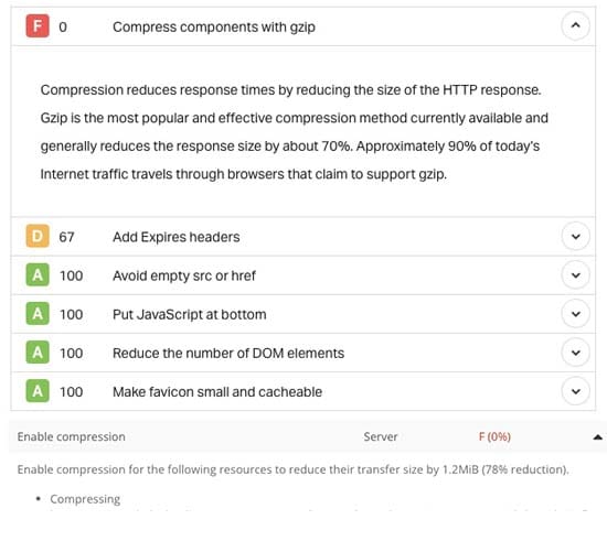 page-speed-test-results