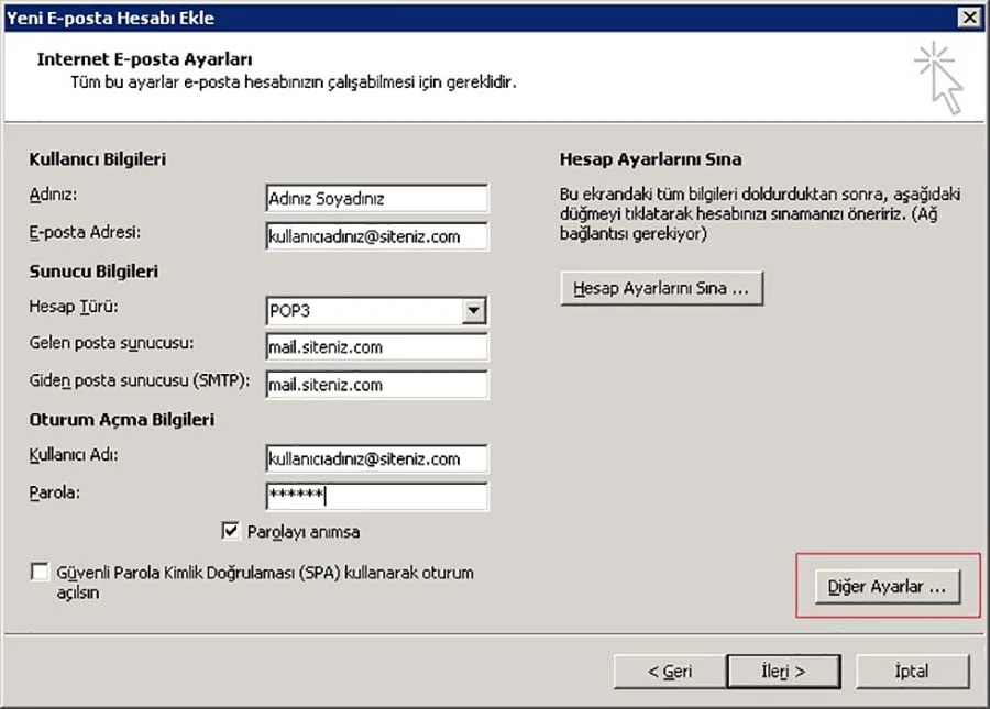 Outlook 2007 E-Mail Kurulumu? 7 Outlook 2007 Ayarları