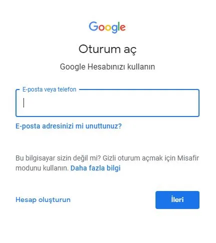 google epostami unuttum