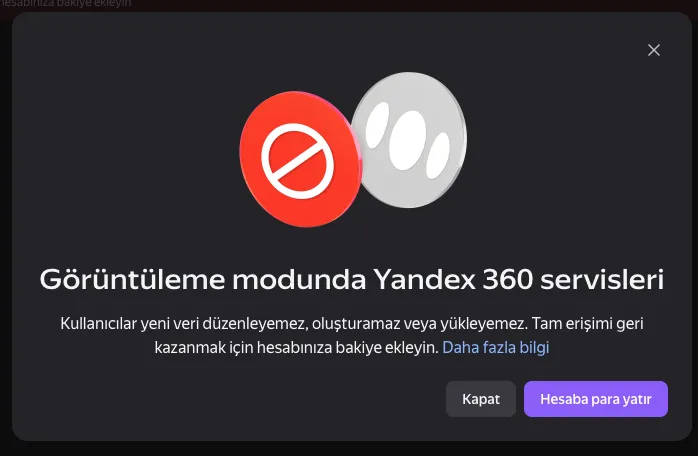 Yandex Mail Görüntüleme Modu